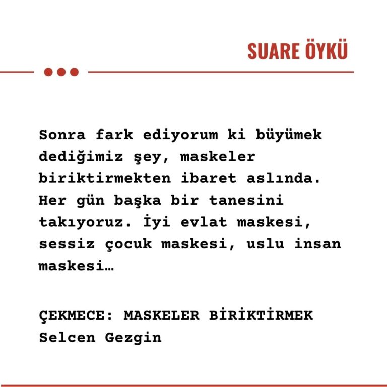 ÇEKMECE: MASKELER BİRİKTİRMEK