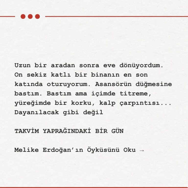 TAKVİM YAPRAĞINDAKİ BİR GÜN