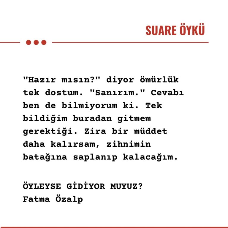 ÖYLEYSE GİDİYOR MUYUZ?